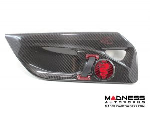 Alfa Romeo 4C Carbon Fiber Speaker Grill Covers - Alfa Logo in Red Alfa Romeo 4C Carbon Fiber Speaker Grill Covers - Alfa Logo in Red